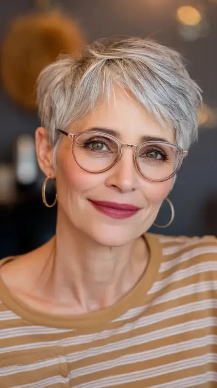 Stylish Textured Pixie Cut with Subtle Highlights