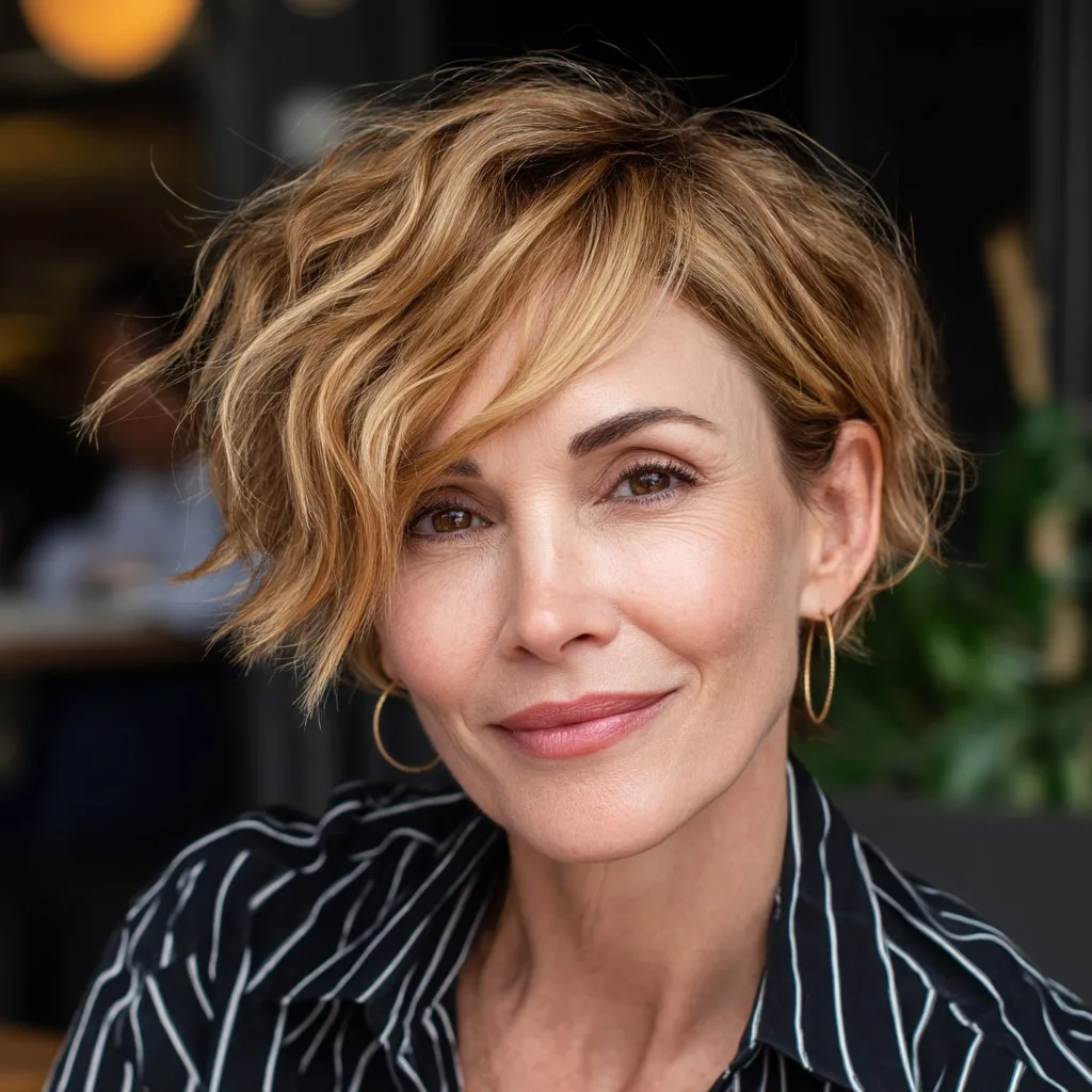 Stylish Textured Short Cut with Soft Waves