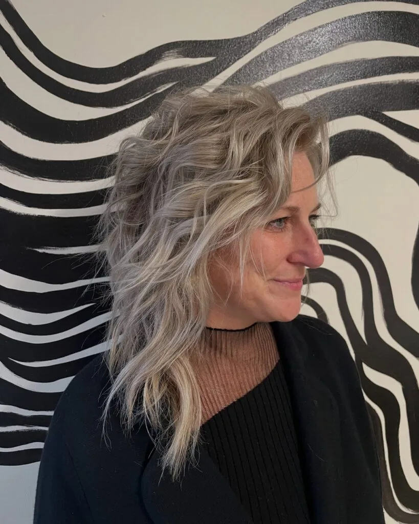 Textured Ash Blonde Beach Waves with Soft Layers