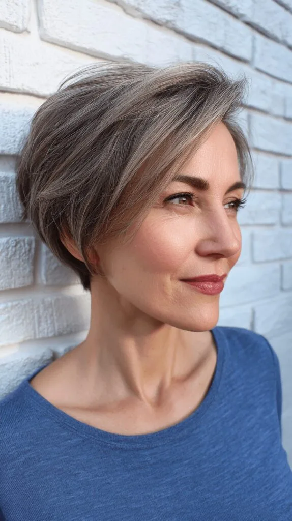 Textured Ash Blonde Short Cut with Subtle Layers