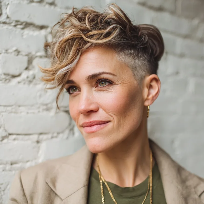 Textured Asymmetrical Pixie Cut with Edgy Undercut