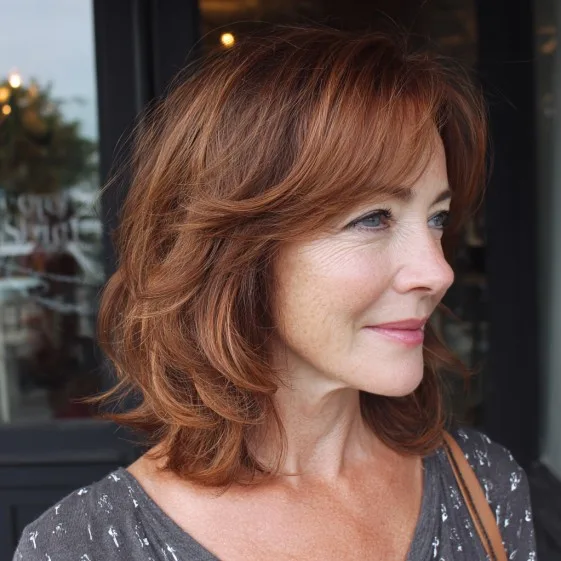 Textured Auburn Butterfly Cut with Soft Layers