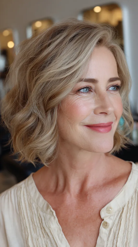Textured Blonde Wavy Bob with Soft Layers