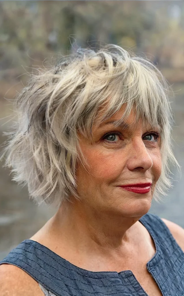 Textured Bob with Layered Bangs