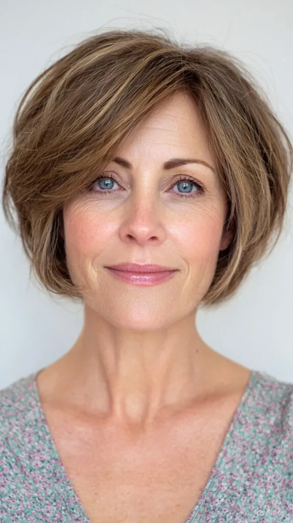 Textured Bob with Soft Layers and Subtle Highlights