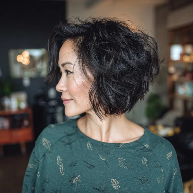 Textured Choppy Bob with Lively Volume