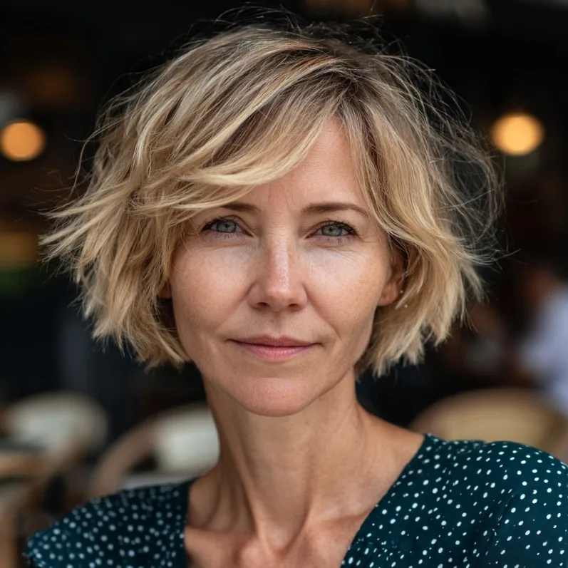 Textured Choppy Bob with Soft Flicks