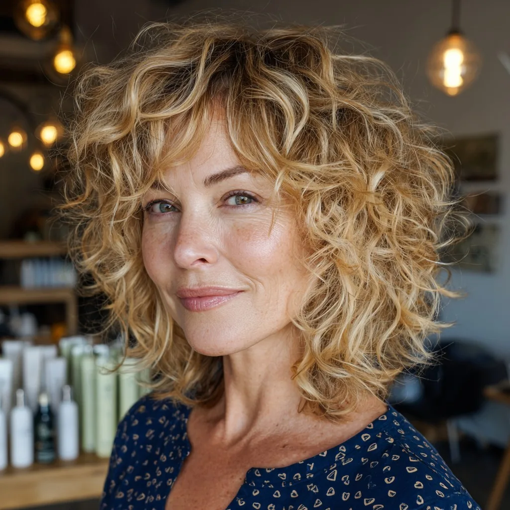 Textured Curly Shag with Effortless Volume