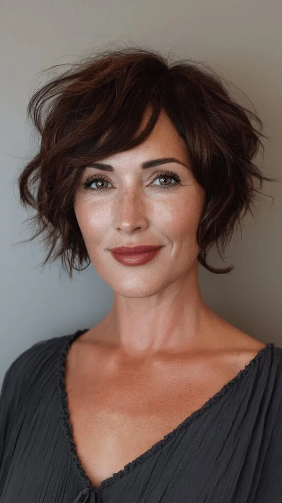Textured Ear-Length Bob with Playful Curls