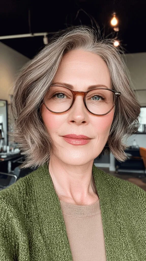 Textured Feathered Bob with Subtle Volume