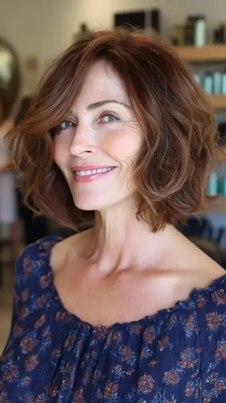Textured Lob with Soft Side Bangs