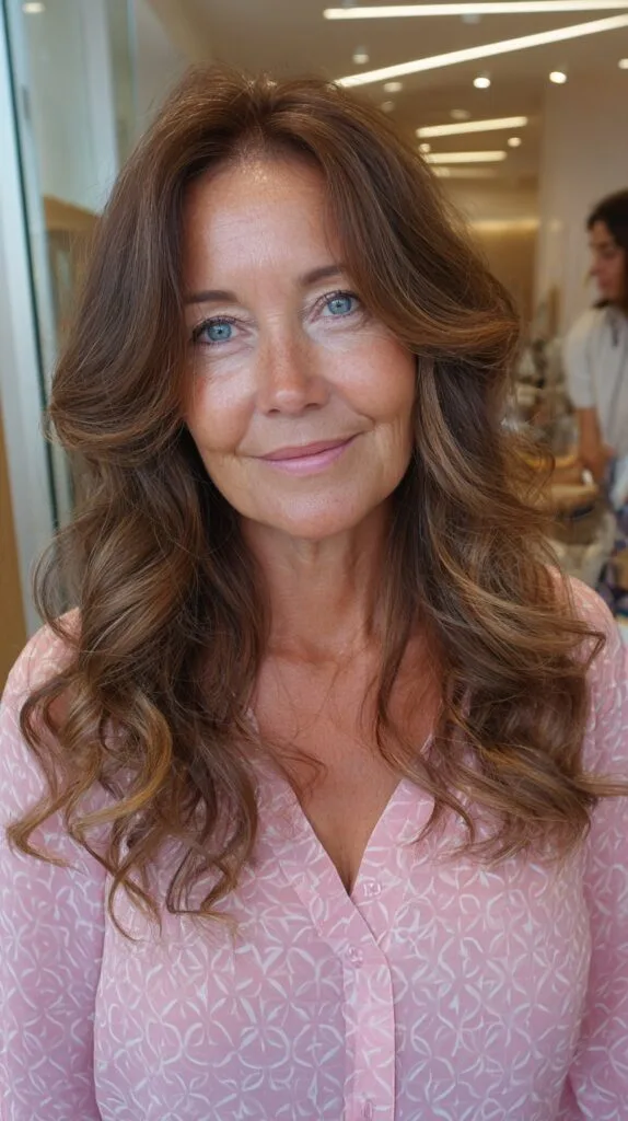 Textured Long Layers with Soft Curls
