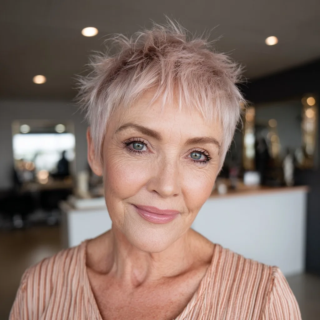 Textured Pixie Cut with Soft Micro Bangs