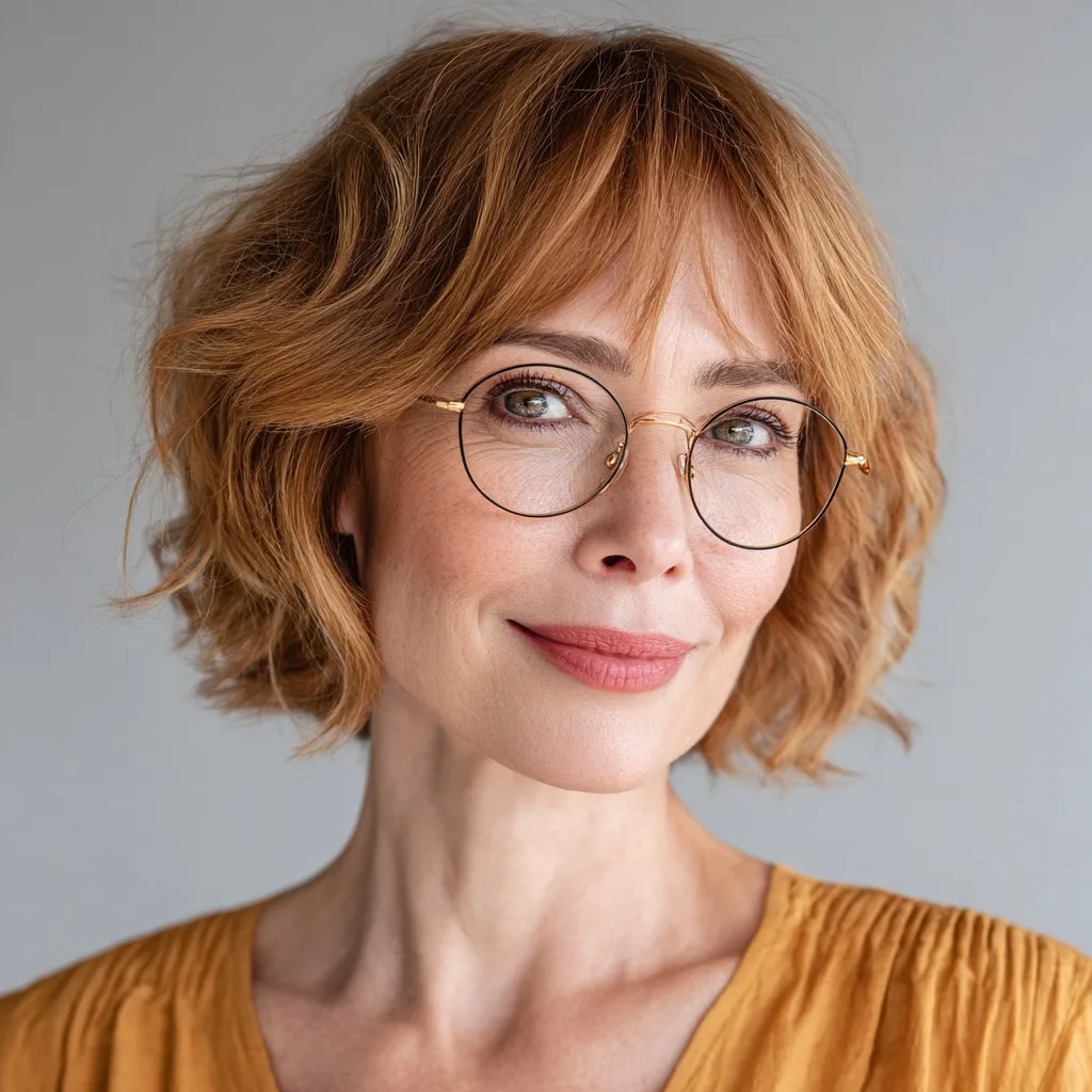 Textured Short Bob with Bangs