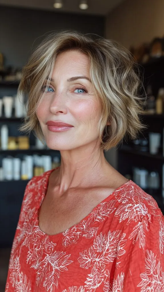 Textured Short Bob with Subtle Waves