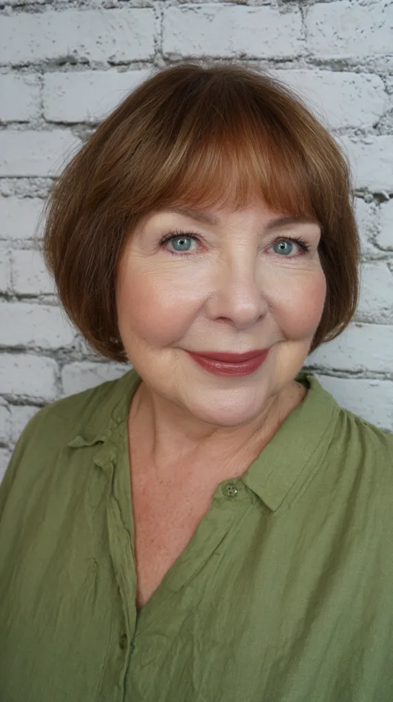 Textured Short Bob with Wispy Bangs