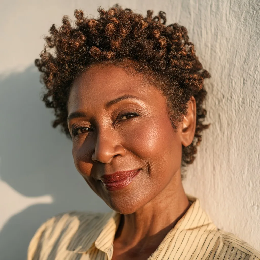 Textured Short Coily Cut with Defined Curls