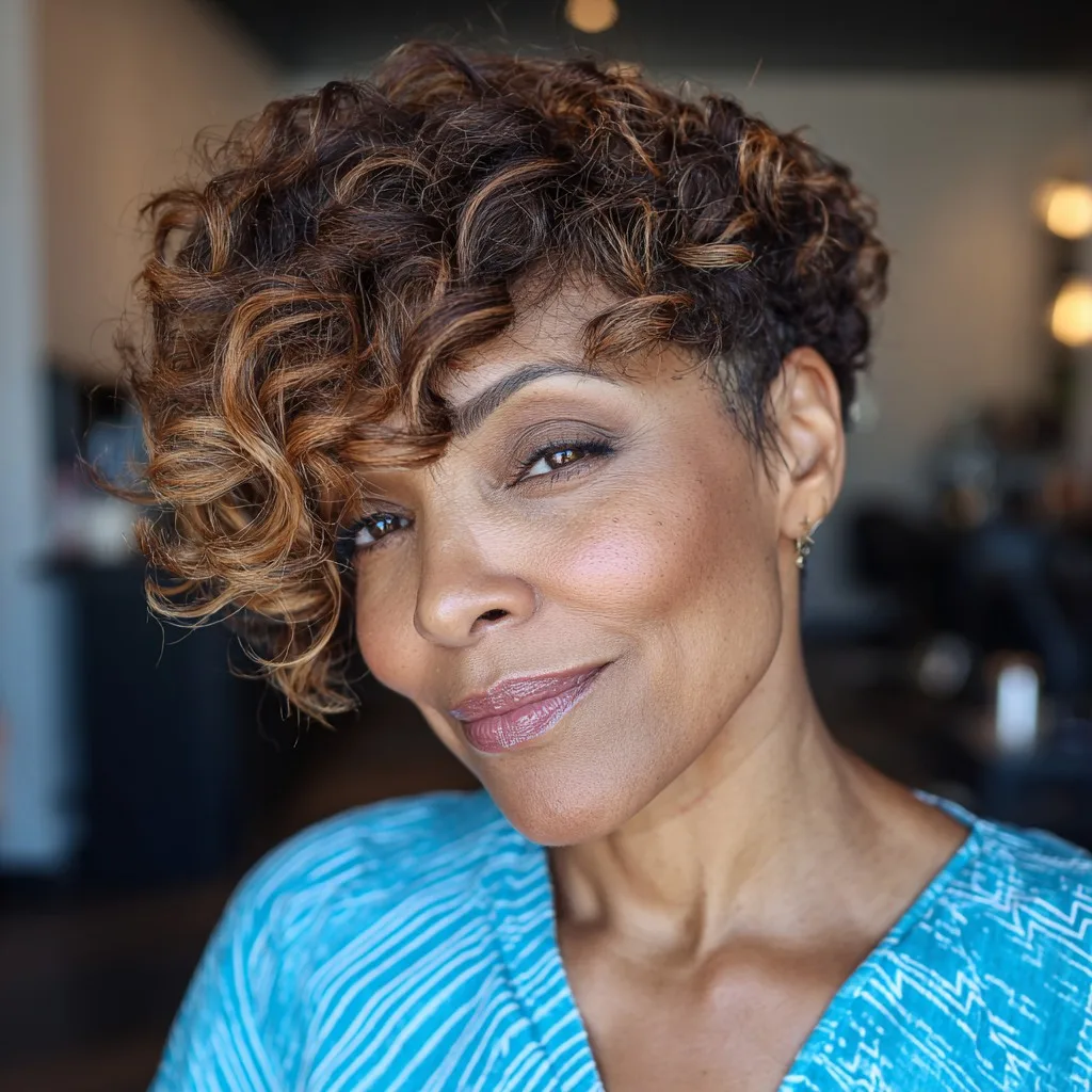 Textured Short Coily Cut with Subtle Highlights