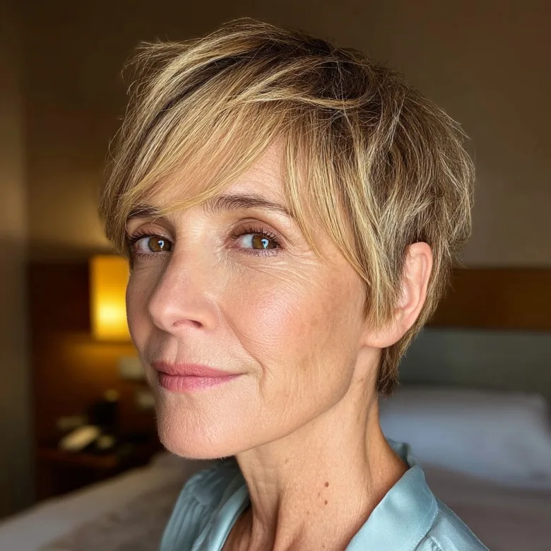 Textured Short Pixie Cut with Soft Bangs