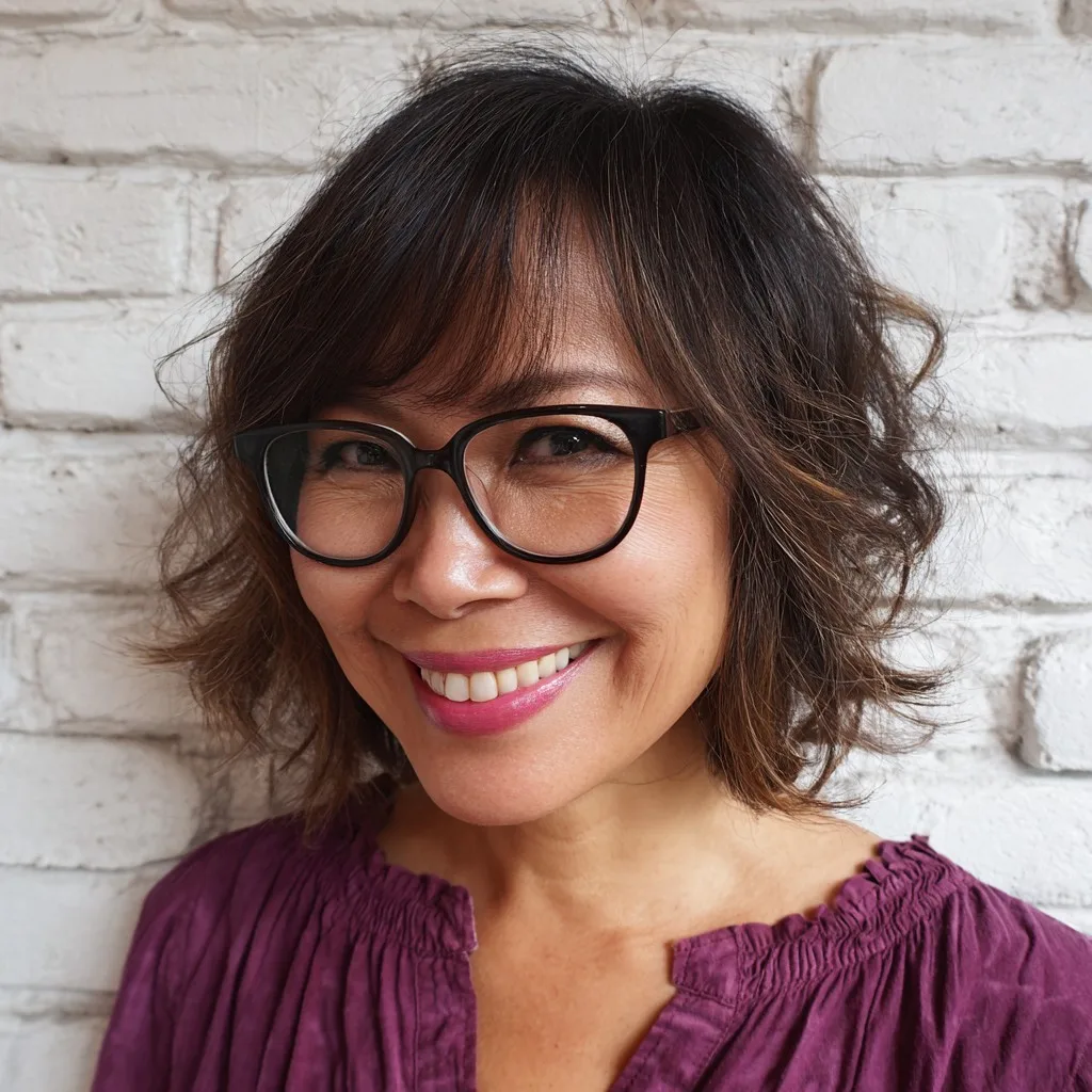 Textured Shoulder-Length Cut with Soft Curls