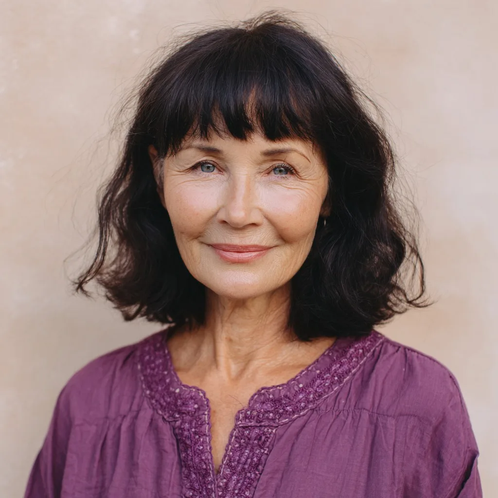 Textured Shoulder-Length Cut with Soft Micro Bangs