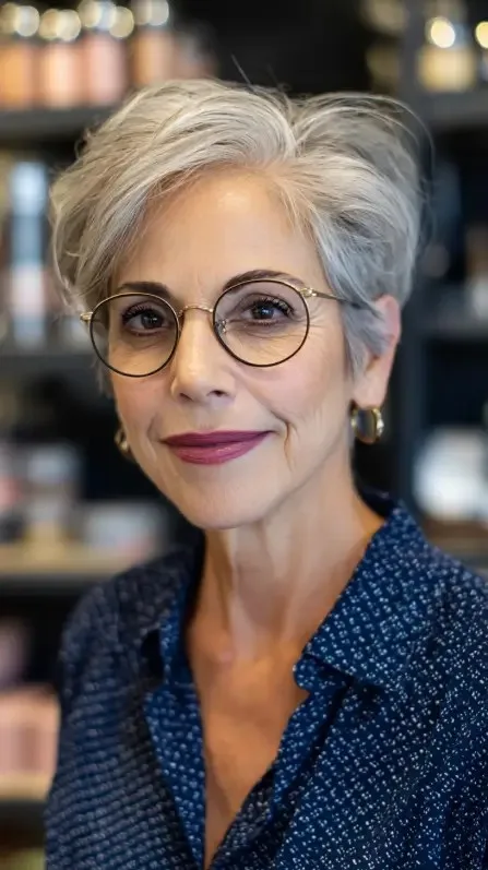 Textured Silver Pixie with Light Volume
