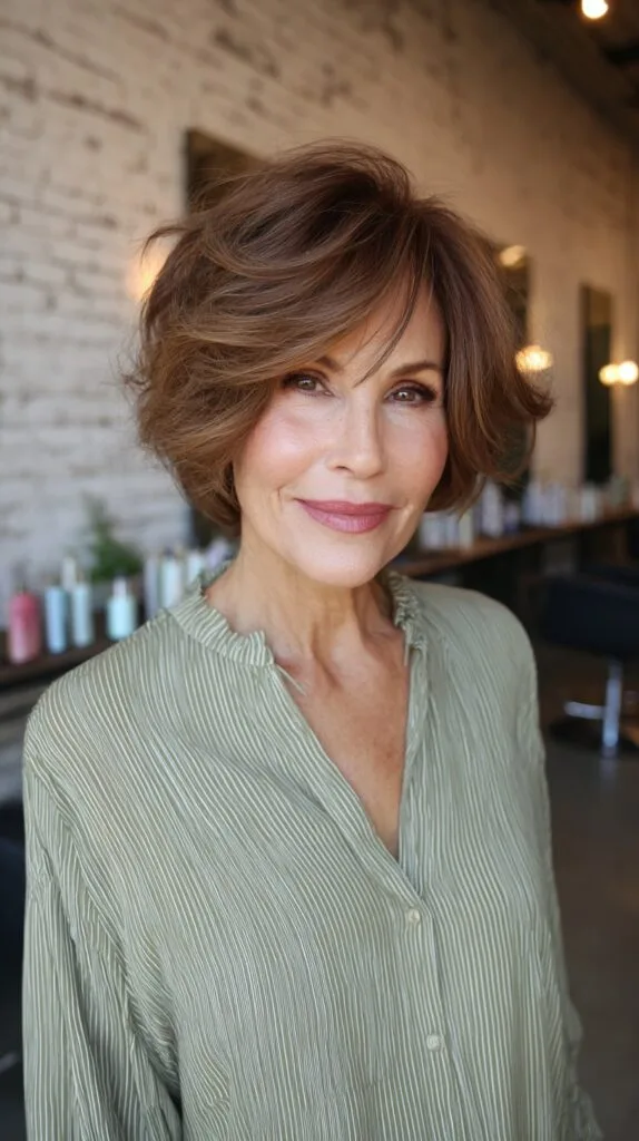 Textured Vintage-Inspired Layered Bob