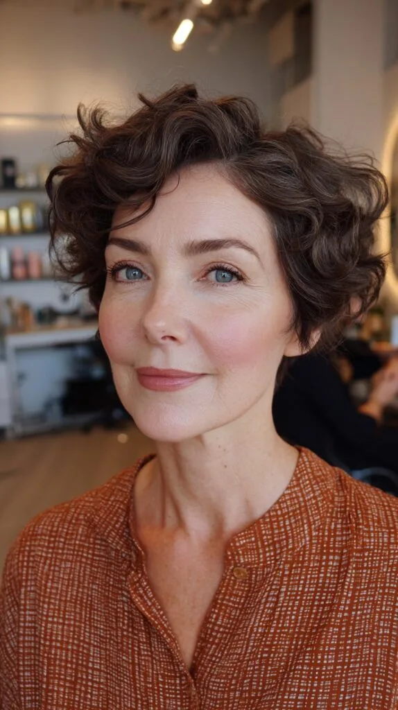 Textured Vintage-Inspired Short Curly Cut