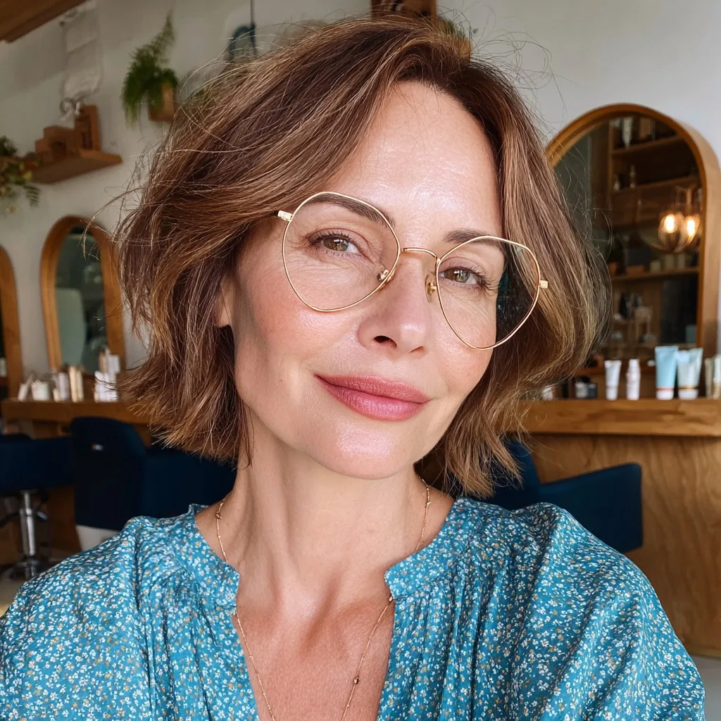 Textured Wavy Lob with Soft Layers