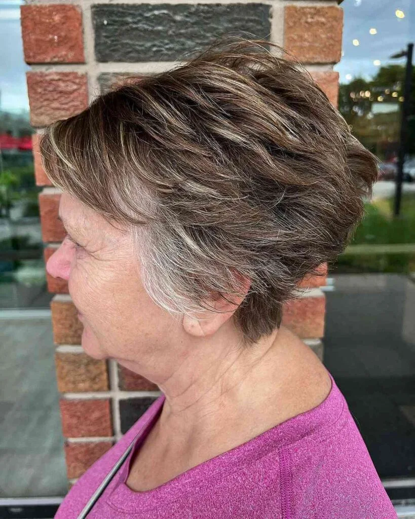 Textured Wedge Choppy Pixie for Women in Their 70s