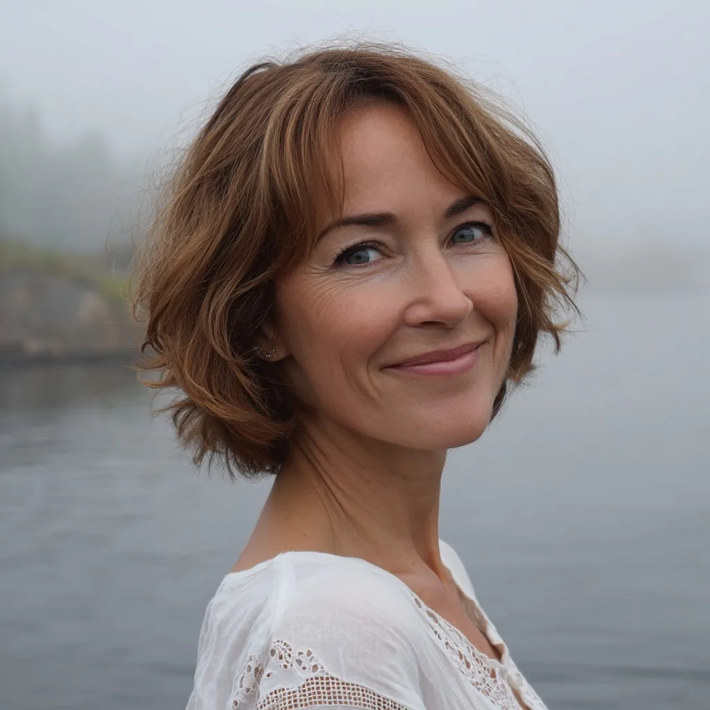Textured Wispy Lob with Soft Face-Framing Layers