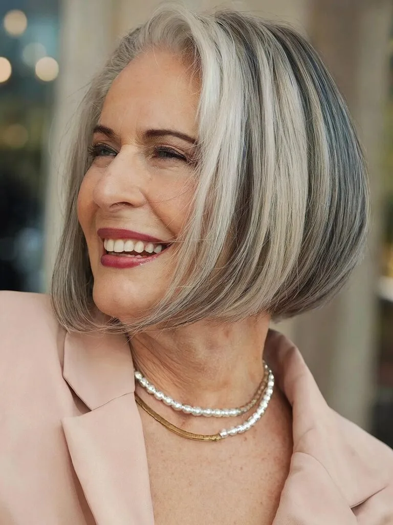 Timeless Short Bob for 60-Year-Olds