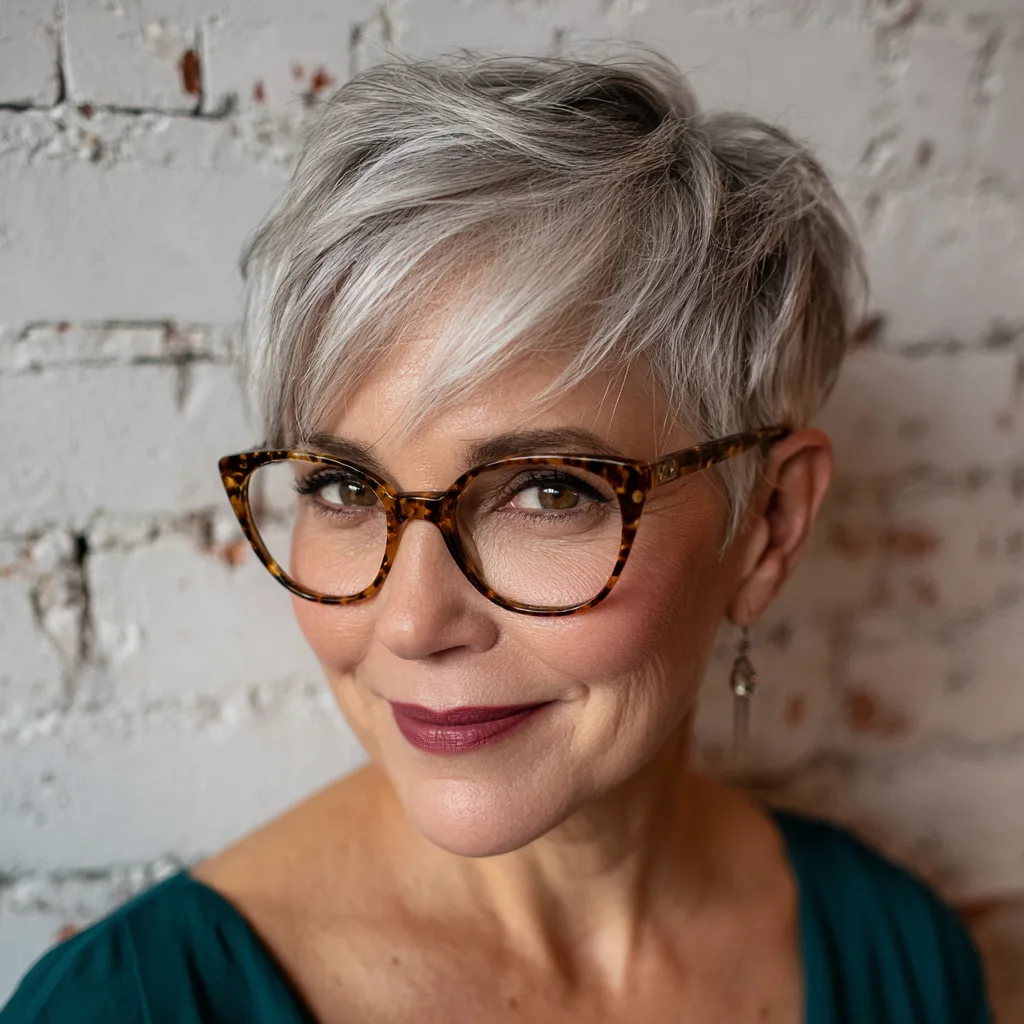 Trendy Textured Pixie Cut with Flattering Long Bangs