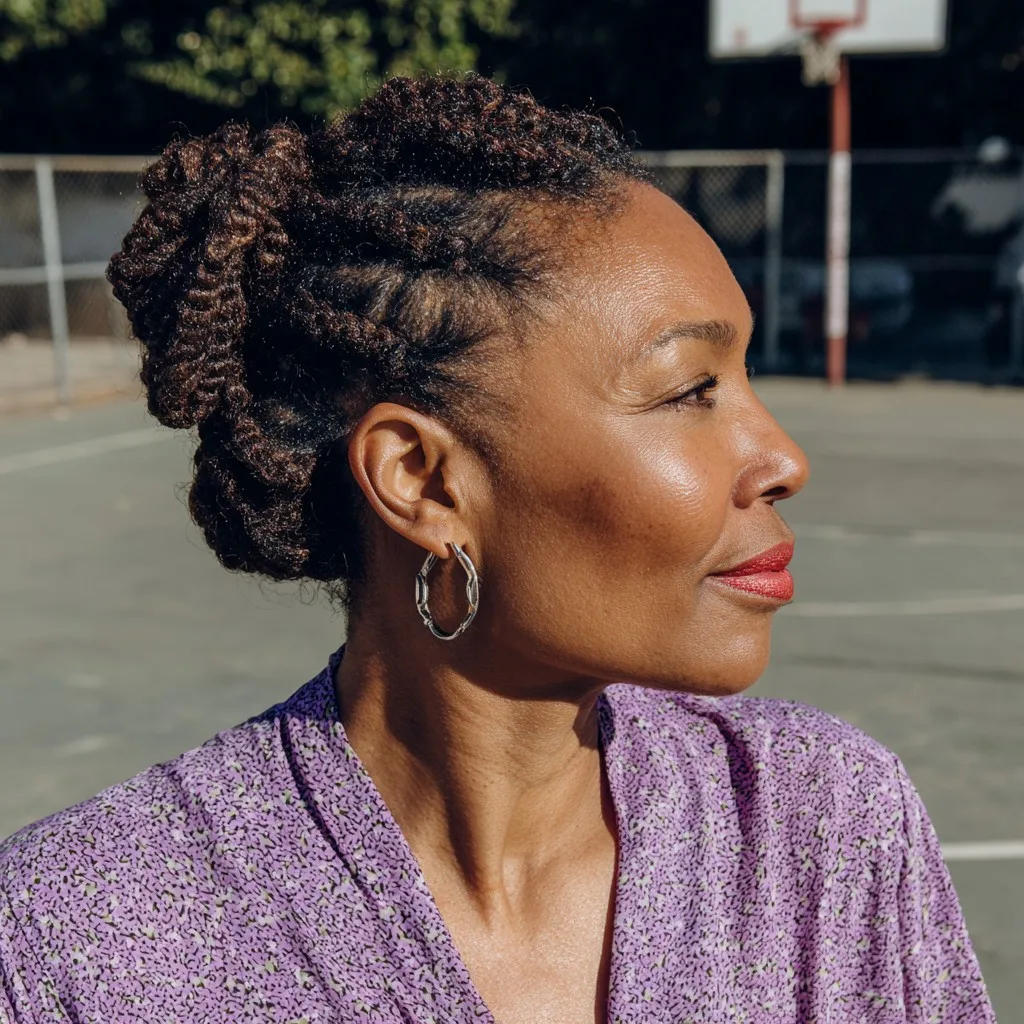 Twisted Updo with Defined Curls