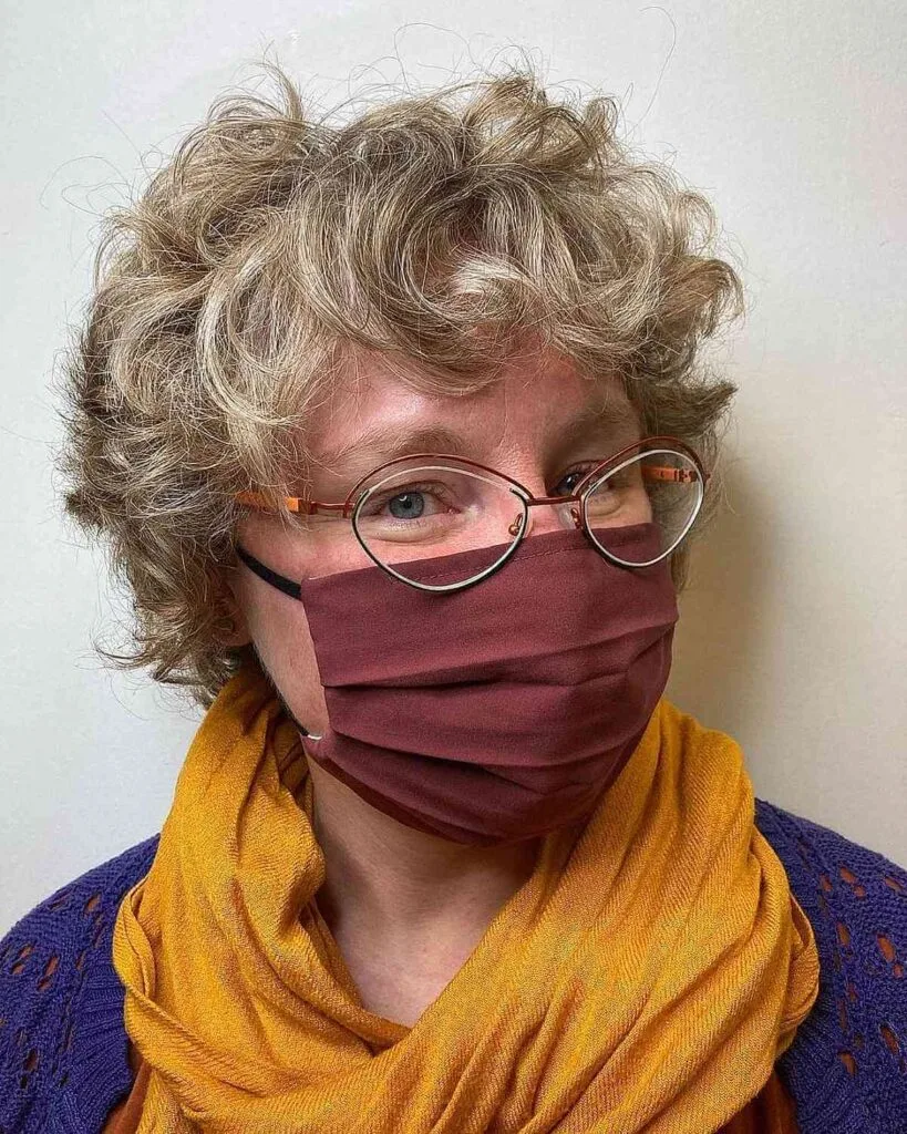 Very Short Curly Shag for an Older Woman