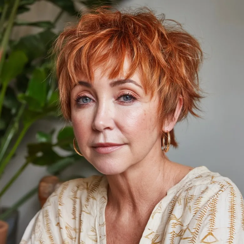 Vibrant Choppy Pixie Cut with Soft Layers