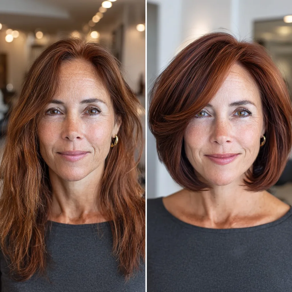 Vibrant Copper Layered Bob with Soft Volume