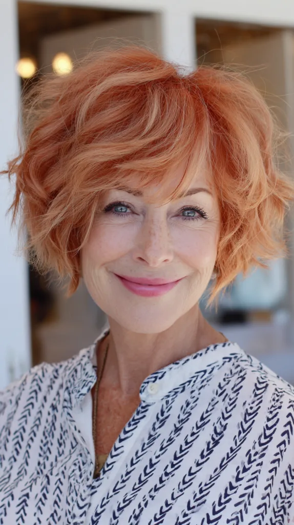 Vibrant Curly Short Bob with Face-Framing Bangs