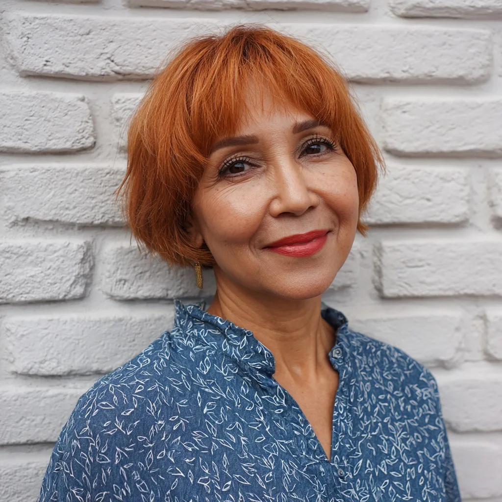 Vibrant Short Choppy Bob with Subtle Layers