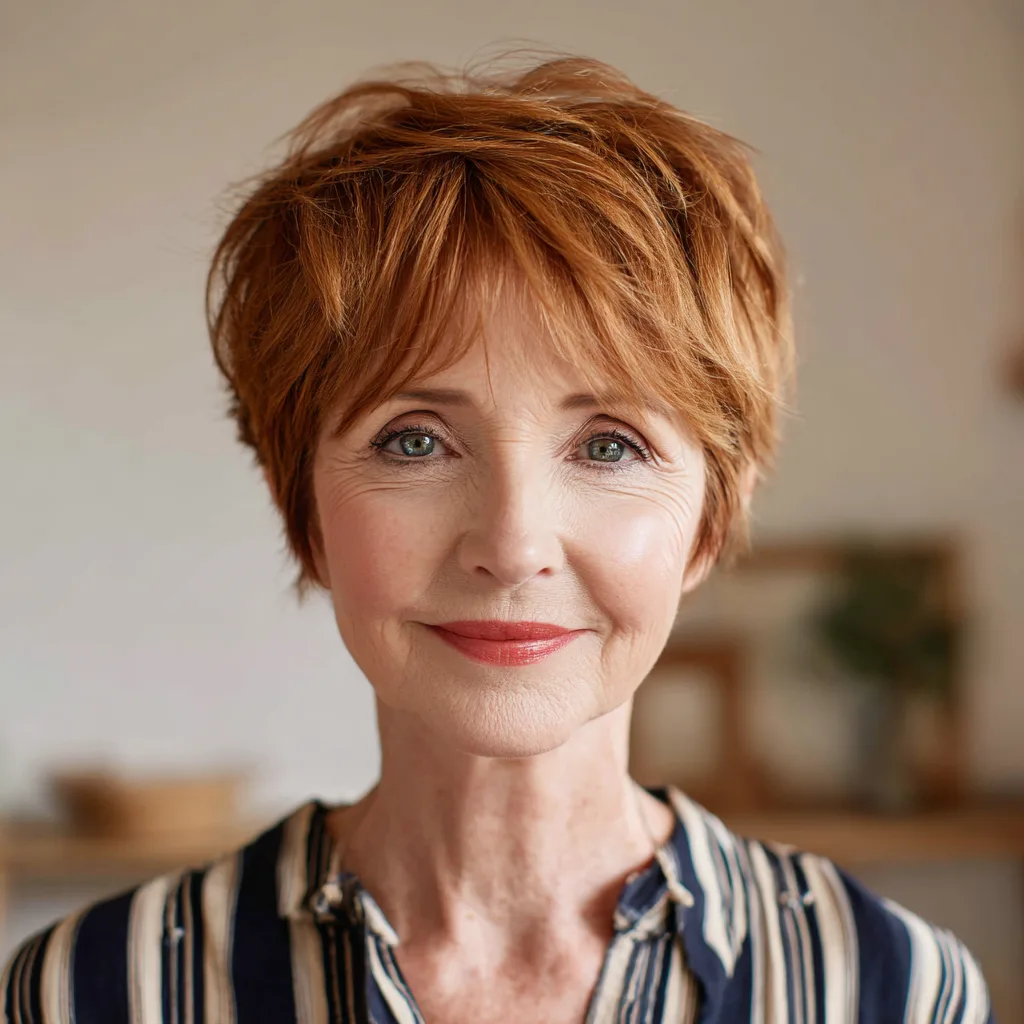 Vibrant Short Pixie Cut with Textured Layers