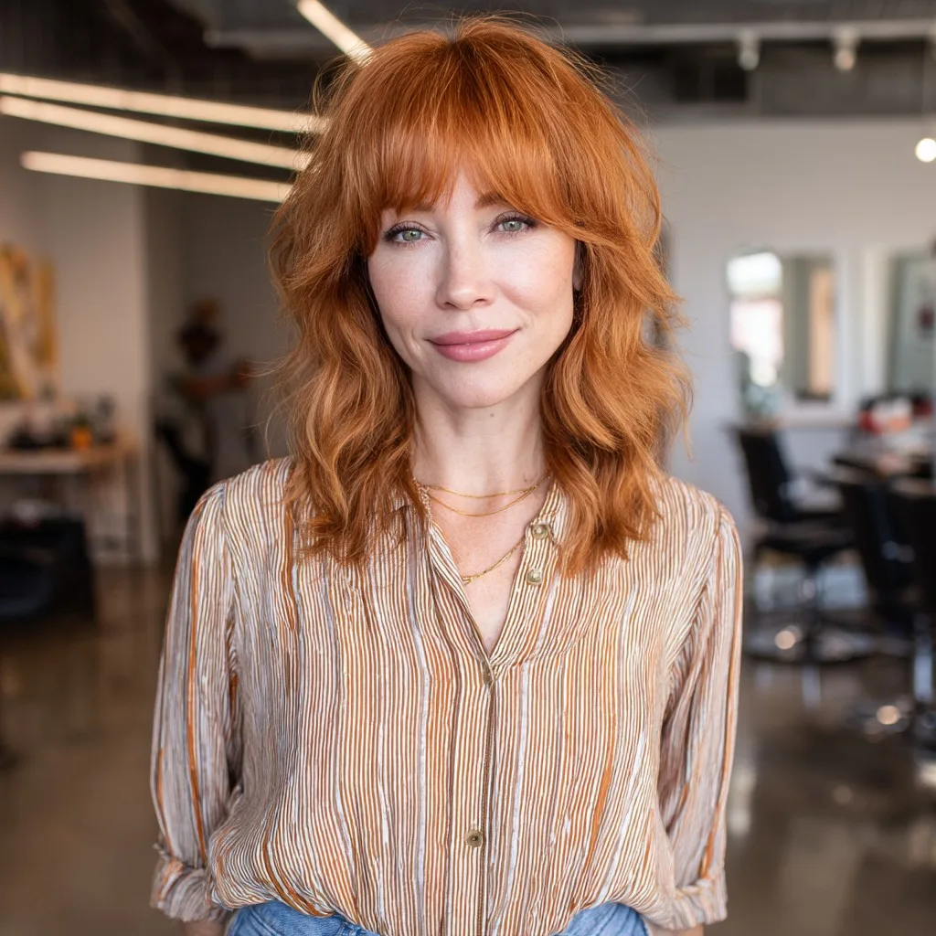 Vibrant Textured Butterfly Cut with Soft Waves