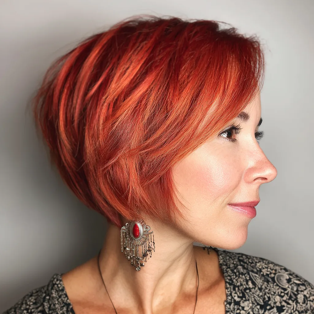 Vibrant Textured Pixie Cut with Bold Highlights
