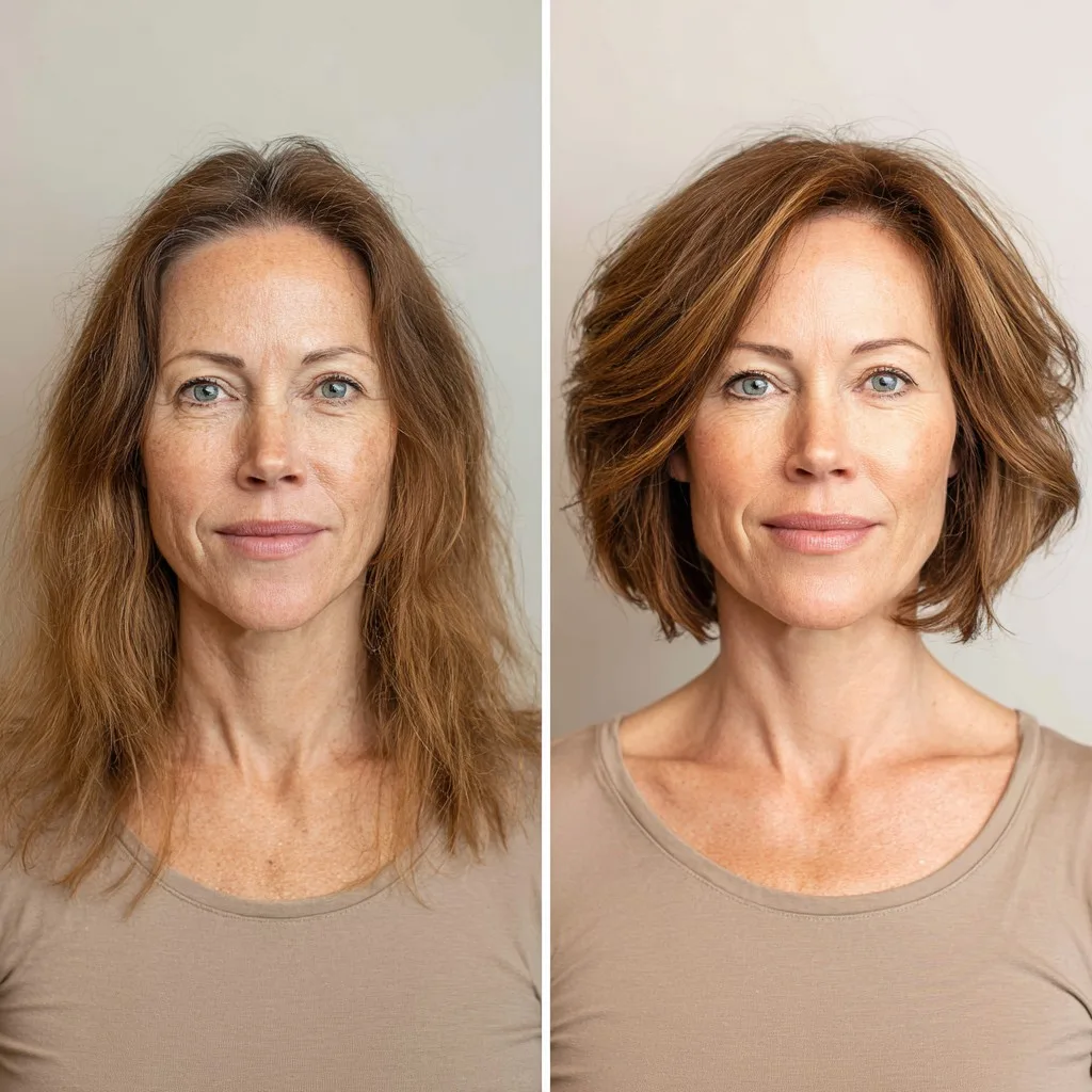 Voluminous Layered Chin-Length Bob with Soft Face-Framing Highlights