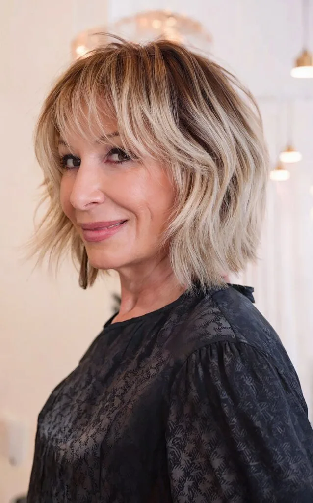 blunt bob cut for ladies 50 and up