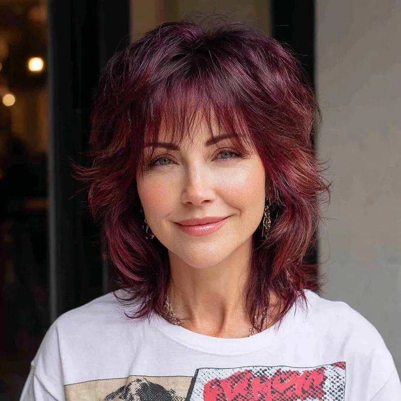Bold Layered Cut with Vibrant Red Highlights