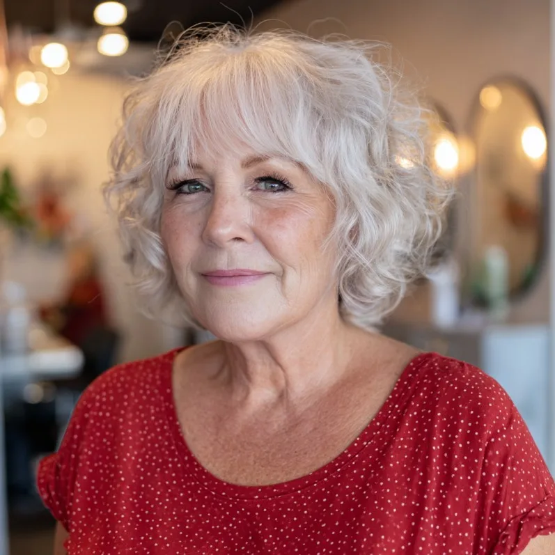 Charming Curly Razor-Cut Bob for Effortless Style