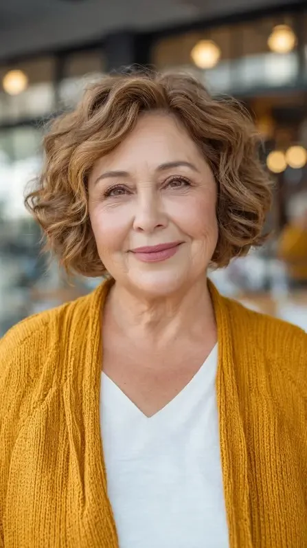 Charming Layered Ripple Bob with Defined Curls