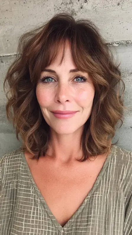 Charming Layered Ripple Bob with Soft Curls
