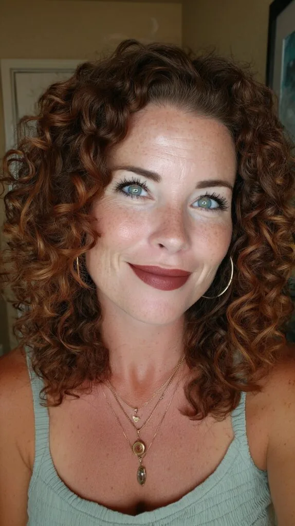 Charming Shoulder-Length Curly Cut with Defined Curls