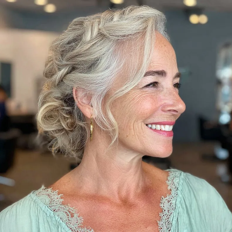 Charming Soft Braided Updo for Effortless Style